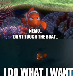 nemo don't touch the boat