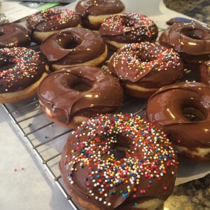 Homemade chocolate donuts at Did That Just Happen Blog